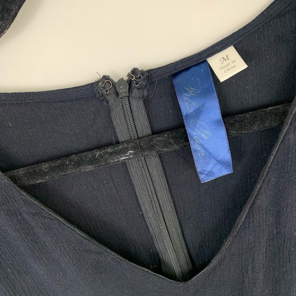 Francesca’s long sleeved knit/lace black romper - Picture 6 of 8